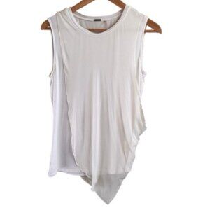 Elie Tahari White Silk Asymmetrical Layered Tank Top Small